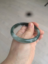 Load image into Gallery viewer, 54.9mm certified natural Type A oily dark green/white jadeite jade bangle AK76-3271
