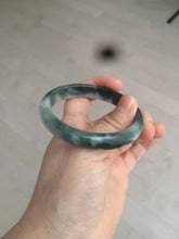 Load image into Gallery viewer, 54.9mm certified natural Type A oily dark green/white jadeite jade bangle AK76-3271
