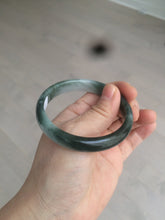 Load image into Gallery viewer, 54.9mm certified natural Type A oily dark green/white jadeite jade bangle AK76-3271
