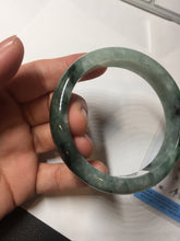 Load image into Gallery viewer, 57.2mm certified natural Type A icy watery dark green/black jadeite jade bangle BK130-8238
