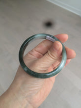 Load image into Gallery viewer, 54.9mm certified natural Type A oily dark green/white jadeite jade bangle AK76-3271
