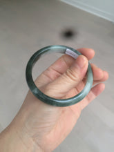 Load image into Gallery viewer, 54.9mm certified natural Type A oily dark green/white jadeite jade bangle AK76-3271
