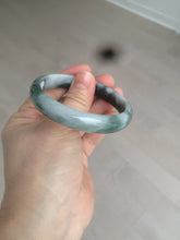 Load image into Gallery viewer, 54.9mm certified natural Type A oily dark green/white jadeite jade bangle AK76-3271
