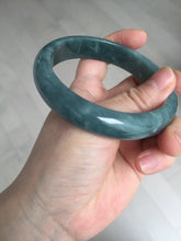 Load image into Gallery viewer, 62mm Certified Type A 100% Natural dark green/blue/gray/black Guatemala Jadeite jade bangle AY90-5766
