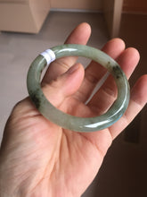 Load image into Gallery viewer, 54.3mm Certified type A 100% Natural green dark green floating seaweed round cut Jadeite bangle PC139-6618
