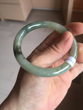 Load image into Gallery viewer, 54.3mm Certified type A 100% Natural green dark green floating seaweed round cut Jadeite bangle PC139-6618
