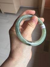 Load image into Gallery viewer, 54.3mm Certified type A 100% Natural green dark green floating seaweed round cut Jadeite bangle PC139-6618
