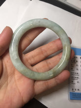 Load image into Gallery viewer, 55.5mm Certified 100% natural Type A light green yellow chubby round cut jadeite jade bangle BQ38-5780
