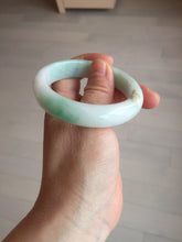 Load image into Gallery viewer, 53mm 100% natural certified sunny green/white(白底青) jadeite jade bangle BK81-5255
