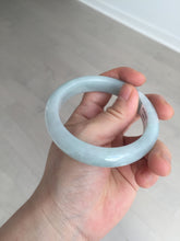 Load image into Gallery viewer, 56.5mm certified 100% natural type A white/light green jadeite jade bangle E85-9417
