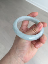 Load image into Gallery viewer, 56.5mm certified 100% natural type A white/light green jadeite jade bangle E85-9417
