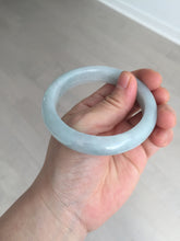 Load image into Gallery viewer, 56.5mm certified 100% natural type A white/light green jadeite jade bangle E85-9417
