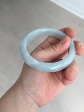 Load image into Gallery viewer, 56.5mm certified 100% natural type A white/light green jadeite jade bangle E85-9417
