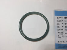 Load image into Gallery viewer, 55.5mm Certified Type A 100% Natural icy watery deep sea dark green/ blue/ gray/ black Guatemala slim round cut Jadeite bangle PC66-7043
