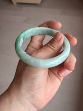 Load image into Gallery viewer, 56.2mm certified Type A 100% Natural sunny green/ white Jadeite Jade bangle BS32-4439
