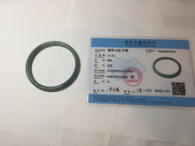 Load image into Gallery viewer, 55.5mm Certified Type A 100% Natural icy watery deep sea dark green/ blue/ gray/ black Guatemala slim round cut Jadeite bangle PC66-7043
