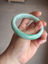 Load image into Gallery viewer, 56.2mm certified Type A 100% Natural sunny green/ white Jadeite Jade bangle BS32-4439
