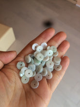 Load image into Gallery viewer, 50 pieces of 100% Natural light green/white Jadeite Jade small safety button beads AS79 (supply)
