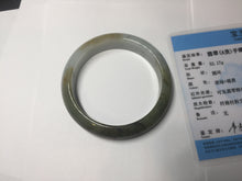 Load image into Gallery viewer, 55.5mm certificated Type A 100% Natural oily dark green/yellow/brown Jadeite Jade bangle D132-4069
