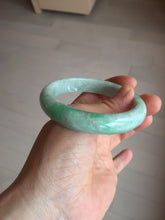 Load image into Gallery viewer, 56.2mm certified Type A 100% Natural sunny green/ white Jadeite Jade bangle BS32-4439
