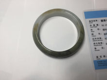 Load image into Gallery viewer, 55.5mm certificated Type A 100% Natural oily dark green/yellow/brown Jadeite Jade bangle D132-4069
