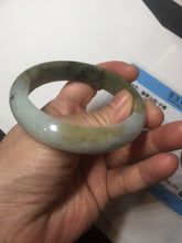 Load image into Gallery viewer, 55.5mm certificated Type A 100% Natural oily dark green/yellow/brown Jadeite Jade bangle D132-4069
