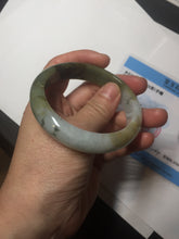 Load image into Gallery viewer, 55.5mm certificated Type A 100% Natural oily dark green/yellow/brown Jadeite Jade bangle D132-4069
