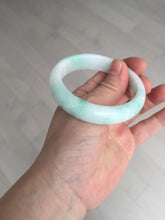 Load image into Gallery viewer, 53mm 100% natural certified sunny green/white(白底青) jadeite jade bangle BK81-5255
