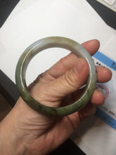 Load image into Gallery viewer, 55.5mm certificated Type A 100% Natural oily dark green/yellow/brown Jadeite Jade bangle D132-4069
