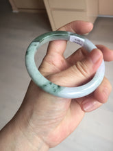 Load image into Gallery viewer, 58mm certificated Type A 100% Natural light green purple with green floating flowers Jadeite Jade bangle AS83-3016
