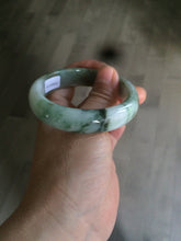 Load image into Gallery viewer, 54mm certified 100% natural Type A green/dark green/white/brown jungle camouflage color  jadeite jade bangle BG22-1726
