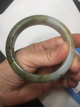 Load image into Gallery viewer, 55.5mm certificated Type A 100% Natural oily dark green/yellow/brown Jadeite Jade bangle D132-4069
