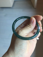 Load image into Gallery viewer, 52mm Certified Type A 100% Natural dark green/blue/gray Guatemala slim round cut Jadeite bangle PD19-4449
