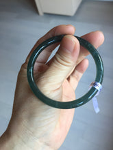 Load image into Gallery viewer, 52mm Certified Type A 100% Natural dark green/blue/gray Guatemala slim round cut Jadeite bangle PD19-4449

