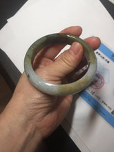 Load image into Gallery viewer, 55.5mm certificated Type A 100% Natural oily dark green/yellow/brown Jadeite Jade bangle D132-4069
