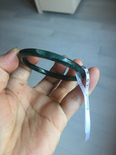 Load image into Gallery viewer, 52mm Certified Type A 100% Natural dark green/blue/gray Guatemala slim round cut Jadeite bangle PD19-4449
