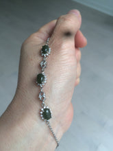 Load image into Gallery viewer, 100% Natural dark green/black nephrite Hetian Jade bracelet HF73
