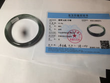 Load image into Gallery viewer, 54.9mm certified natural Type A oily dark green/white jadeite jade bangle AK76-3271
