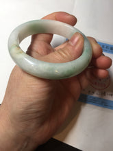 Load image into Gallery viewer, 53mm 100% natural certified sunny green/white(白底青) jadeite jade bangle BK81-5255
