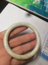 Load image into Gallery viewer, 55mm certified 100% natural white/yellow round cut jadeite jade bangle R108-1721
