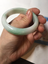 Load image into Gallery viewer, 53mm 100% natural certified sunny green/white(白底青) jadeite jade bangle BK81-5255
