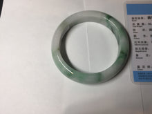 Load image into Gallery viewer, 58.7mm 100% natural certified sunny green/white(白底青) jadeite jade bangle BK82-5231
