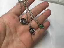 Load image into Gallery viewer, Layered Necklace with Natural Type A sunny green Jadeite Bead, Sun &amp; Mandala Pendant, Boho Minimalist Good Luck Jewelry Gift for Her PA66
