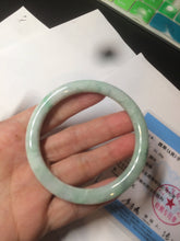 Load image into Gallery viewer, 57mm Certified Type A 100% Natural sunny green round cut Jadeite Jade bangle AK77-3296
