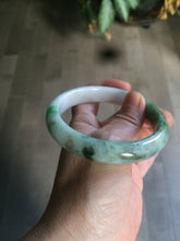 Load image into Gallery viewer, 60mm certified 100% natural type A sunny green white  jadeite jade bangle BG1-1730
