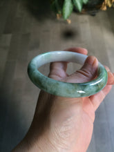 Load image into Gallery viewer, 60mm certified 100% natural type A sunny green white  jadeite jade bangle BG1-1730
