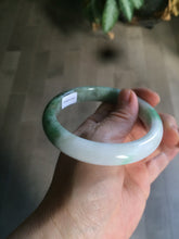 Load image into Gallery viewer, 60mm certified 100% natural type A sunny green white  jadeite jade bangle BG1-1730
