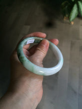 Load image into Gallery viewer, 60mm certified 100% natural type A sunny green white  jadeite jade bangle BG1-1730
