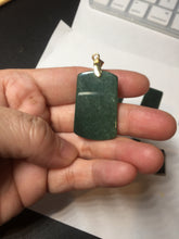 Load image into Gallery viewer, 100% Natural type A Shadow Leaf dark green Jadeite Jade safe and sound pendant group BL57
