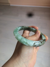Load image into Gallery viewer, 62.3mm Certified Type A 100% Natural sunny green/brown/black vintage style with carved flowers Jadeite Jade bangle AY29-7566
